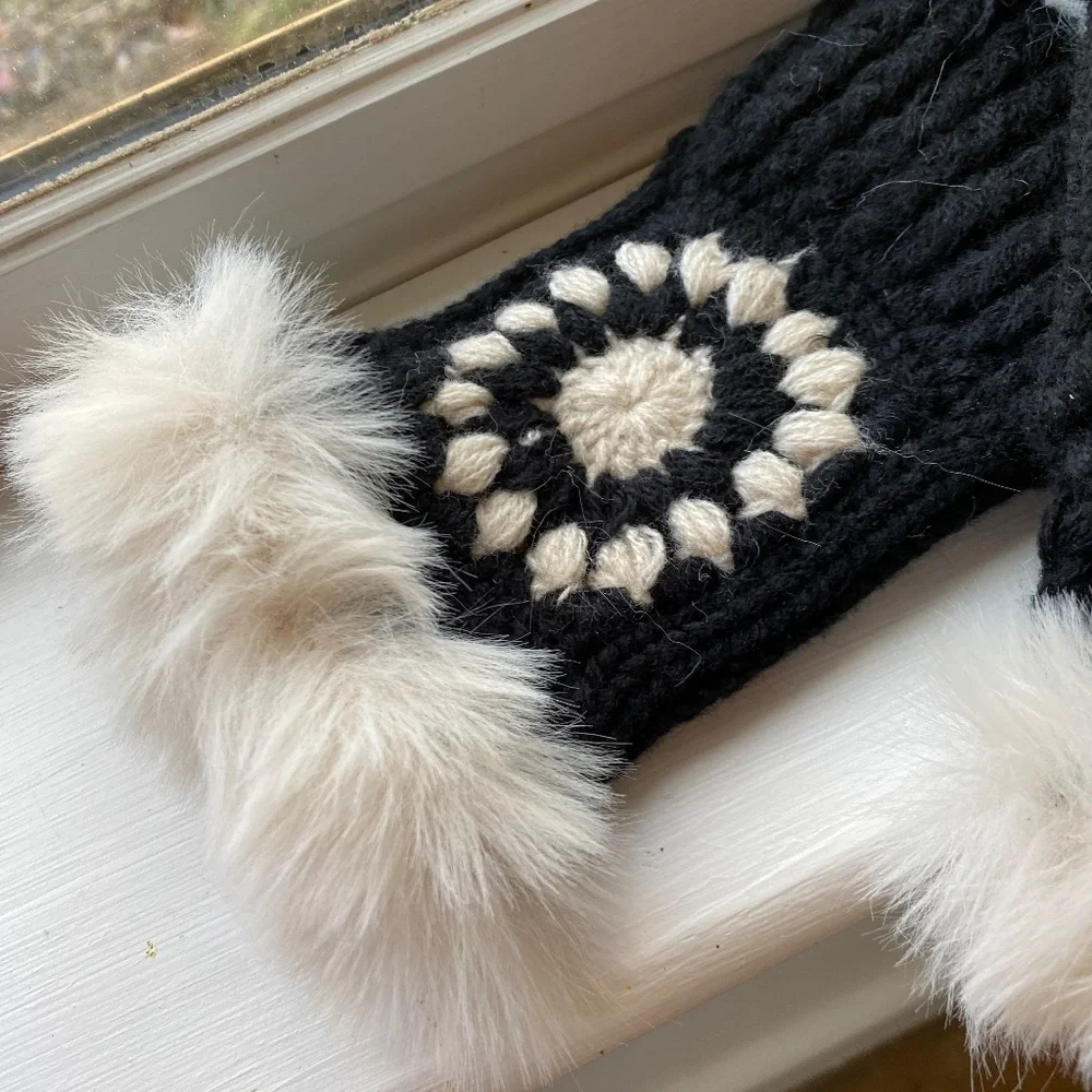 NWT Anthropologie Fingerless Crochet Mittens Gloves
